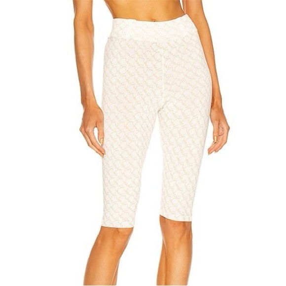 NWOT Miaou Oat Harley Capri Logo Beige White Legging Monogram Cropped - Picture 8 of 15